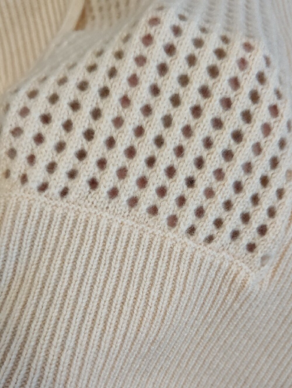 Garnet Hill Open-Knit V-Neck Sweater in Pale Pink - Picture 8 of 8